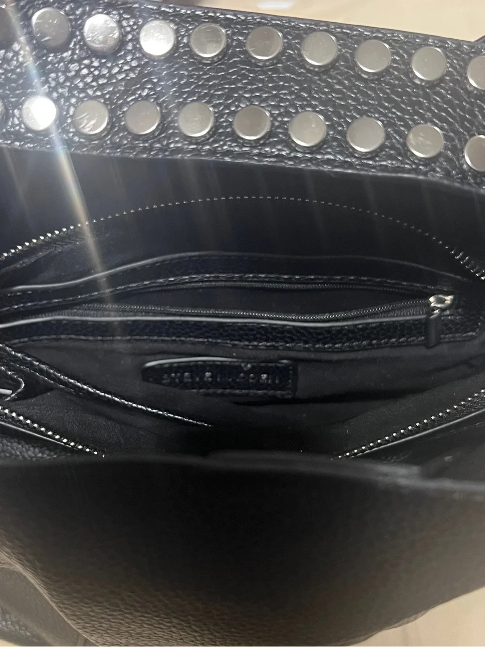 Steve Madden Black Studded Shoulder Hobo